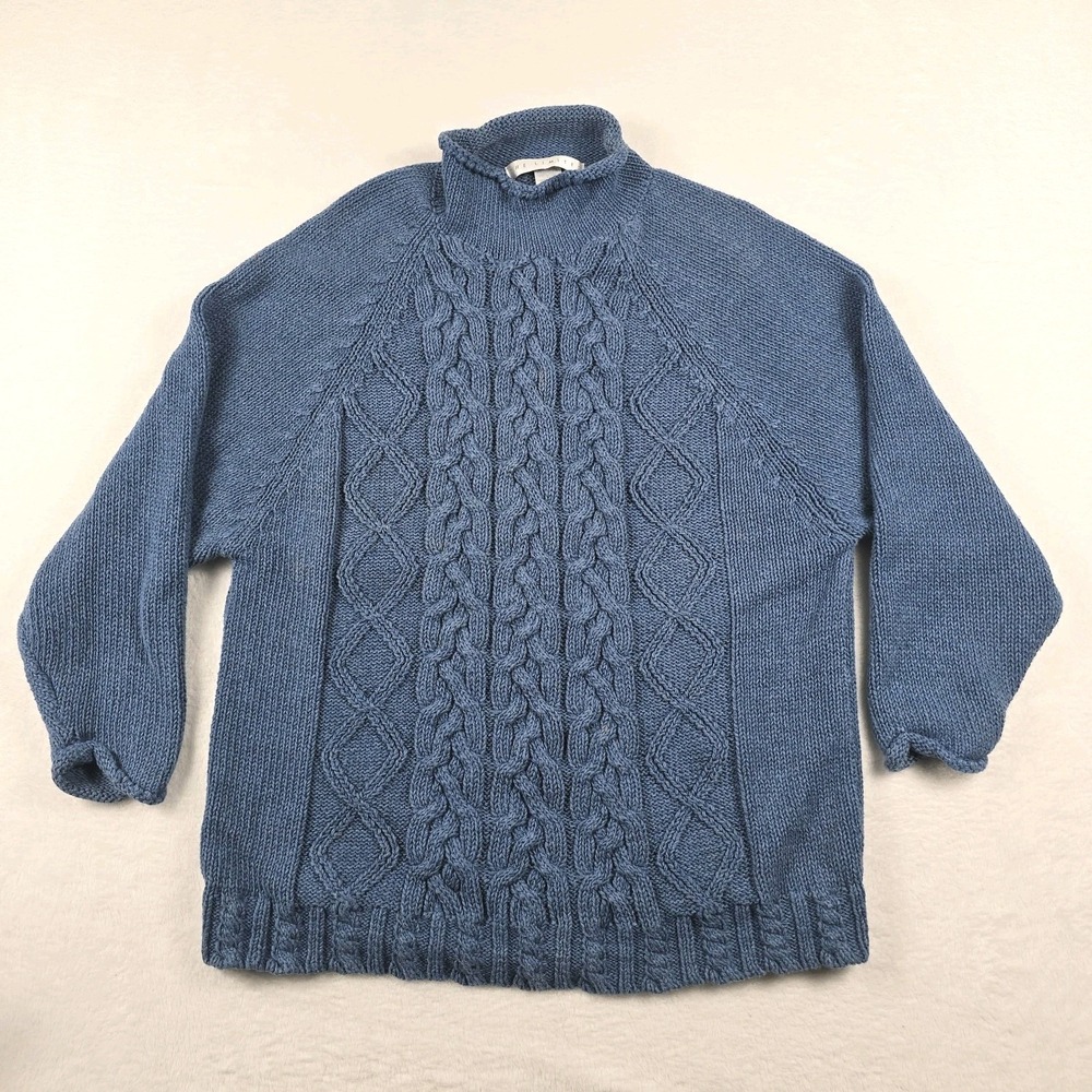 The Limited Chunky Cable Knit Sweater Vintage Women's‎ Size Medium Blue